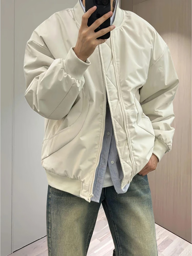 Du Xiaoxian American short ma1 flight jacket men's autumn and winter thickened quilted cleanfit baseball jacket cotton M8868 light khaki cotton style XL recommended 120-140Jin Jin equals 0.5 kg