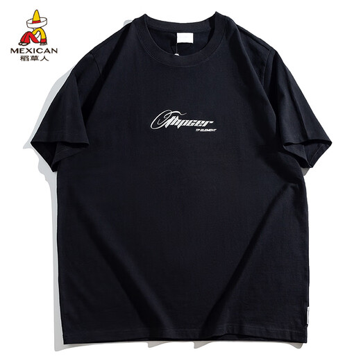 Scarecrow (MEXICAN) American casual large-size pure cotton short-sleeved T-shirt for men's summer fashion brand ins fat man loose plus fat plus large round neck half-sleeved A6627-white 3XL (recommended 160-180Jin [Jin equals 0.5 kg])
