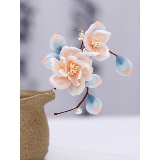 Companion Fu velvet flower simple brooch pearl ancient style Hanfu accessories new Chinese style corsage pin jewelry Yunyan