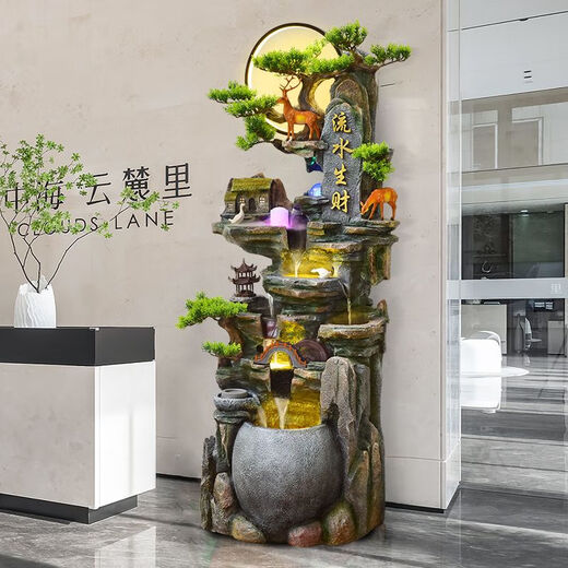 Ihre Sekretärin groß angelegte Landung Rockery Fließende Wasserbrunnen Ornamente eröffnen Geschenk Wohnzimmer Reichtum Feng Shui Wheel Hochbergzirkulation Wasserdekoration 9923 Kleine Trompetenhöhe 108 cm