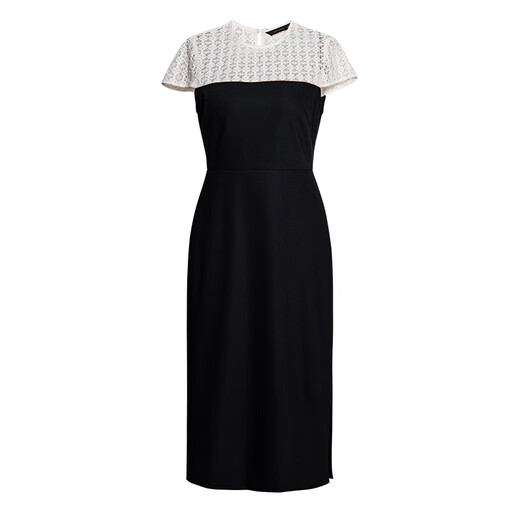Robe patchwork brodée Roeyshouse haut de gamme pour les femmes 2025 Summer New Style Slim Black Midi Jupe 12142 Black M