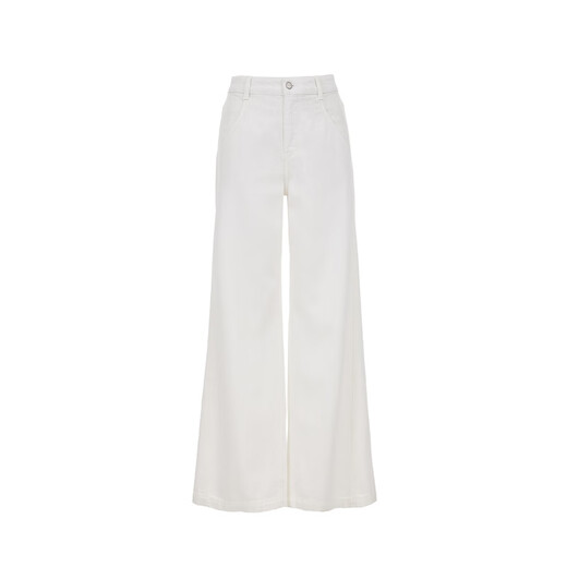 Veromoda Jeans 2025 Spring New Hose Line Move Design gewaschen und gegrillt weiße Weitbein -Jeans weiße Denim m
