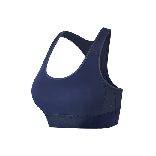 Macondo Women's Sports Bra Mid-High Strength Support Pressure Reduction Wide Shoulder Strap Half-Pull Cup Cool Quick-Drying Bra Summer Night Ocean Blue L