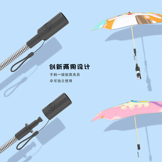 婴儿车遮阳伞新款三折叠圆角婴儿车遮阳伞小推车宝宝手推三轮童车 郝迷熊-三折八骨加大款-直径9721