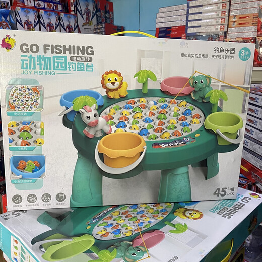 Neue Kinderfischerei -Rätselspielzeug für neue Kinder 2-3 Jahre alt Bildung Magnetische Männer und Mädchen Klettern auf Treppengeschenk Set 6628 Fischereigopher - grüne Batterie -Abgabeschraubendreher