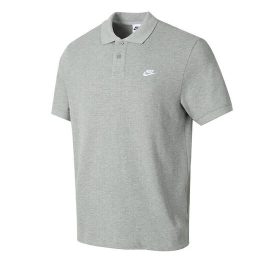Nike (NIKE) offizieller Store Herrenoberteile Neue Mode Lässiges Revers Atmungsaktives, schnell trocknendes Poloshirt Sportbekleidung Kurzarm-T-Shirt FN3895-063-Grau-gesticktes Logo M