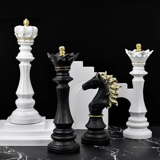 维诺亚7170人收藏象棋高颜值颜控宫廷风拍照道具象棋摆件摆件客厅办公室 国际象棋国王小号白色