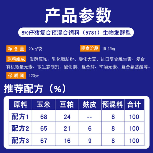 Sino-US Puke 8% piglet premix piglet feed nutritionally balanced feed for piglets and suckling pigs piglet feed 20kg 8% piglet (Strong 08) premix 20kg