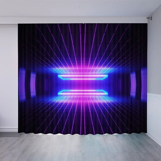 
Youguan 3D three-dimensional technology-sensing curtains for boys bedroom Internet cafe partition curtains ktv bar Internet cafe e-sports hall blackout curtains 10 (12099) hook model 3.5m wide 1 piece/height customization please note