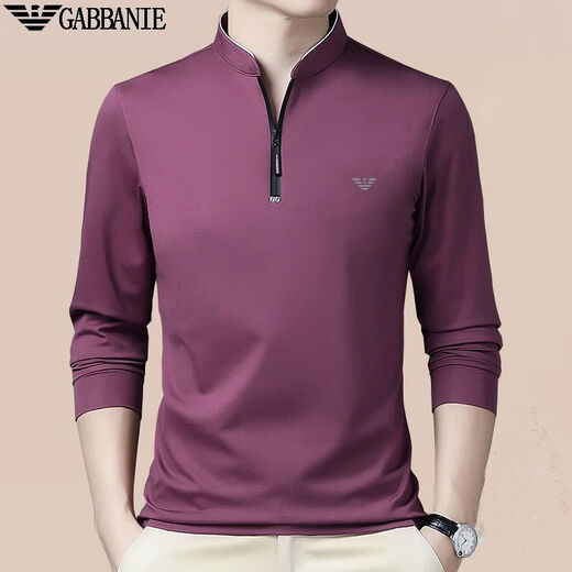 Amania T-shirt à manches longues d'âge moyen d'âge d'âge moyen et hiver décontracté plus collier de support chaud en velours à moitié pull GA / 6623 Baolan Thin Model M 165