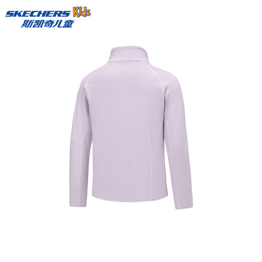 Skechers children's unisex long-sleeved shirt half-open long-sleeved T-shirt P425K060 light snow cyan/00EW 165