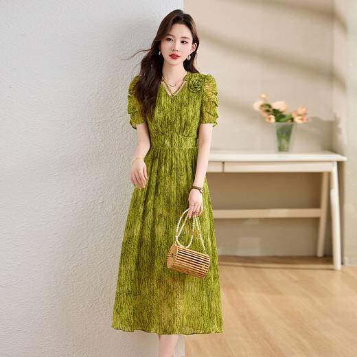 Egeangy Light Luxury Brand Kleid für Frauen 2025 Sommer Neue Modetrendy Vielseitige High-End-Temperament Trendy Rock Purple M