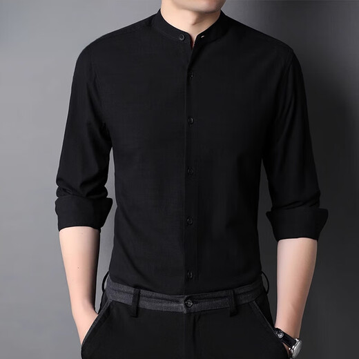 Hengyuanxiang printemps et automne Nouveau col chinois Collier blanc chemise blanche masculine à manches longues à manches longues de glace de glace à la ligne fine 9930 collier de stand blanc s 165 90jin [Jin est égal à 0,5 kg] -100jin [Jin est égal à 0,5 kg]