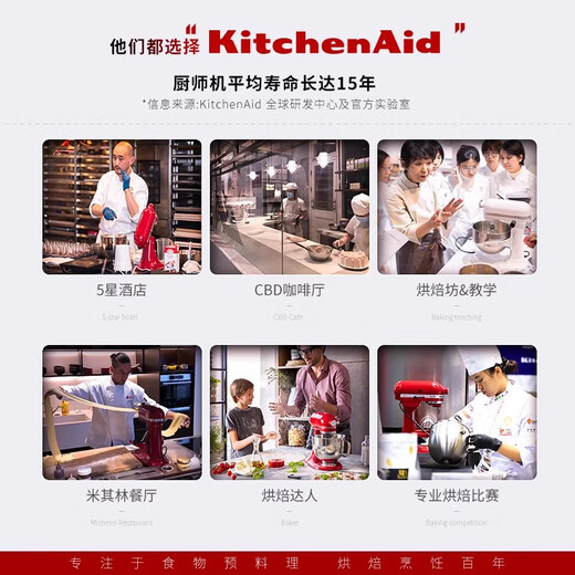 KitchenAid  （凯膳怡） 厨师机家用4.8升和面机家用全自动和面揉面一体机5KSM150PSC 5KSM150PSCQG-星光银（亮面） 4.8L