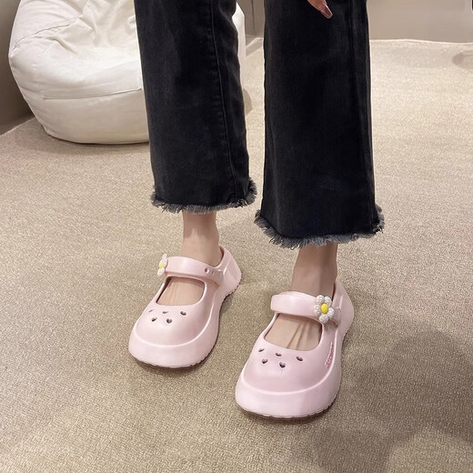 Heacooa girls zwei tragen Hausschuhe 2025 Neue Sommer Kindergefühlsloch Medium Big Children Girl Light Beach Schuhe Beibai 40