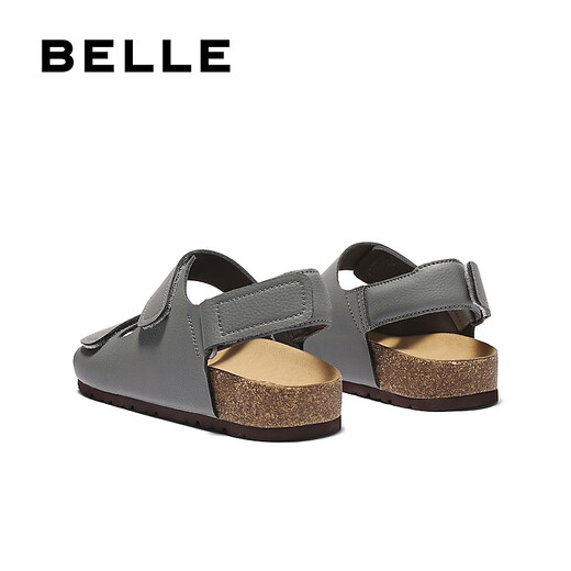 Belle confortable Sandales décontractées pour hommes 2025 Nouveau Velcro Birkenstock Chaussures de plage extérieure B3733BL5 Gray 41 (255 mm)