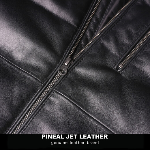 PJL男款冬季加厚新款绵羊皮帽子短款简约羽绒皮衣外套皮短羽绒 黑色 L (155斤以下)