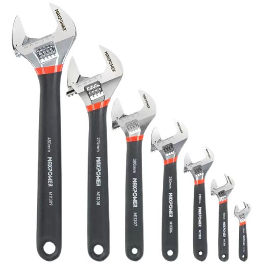 MAXPOWER plastic handle movable wrench industrial grade chrome vanadium steel 46810 inch M11304 plastic 6 inch flexible wrench