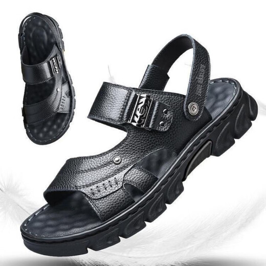 He Jiagong soft sole men's sandals summer waterproof non-slip soft sole wear-resistant beach shoes thick sole sandals and slippers brown 39