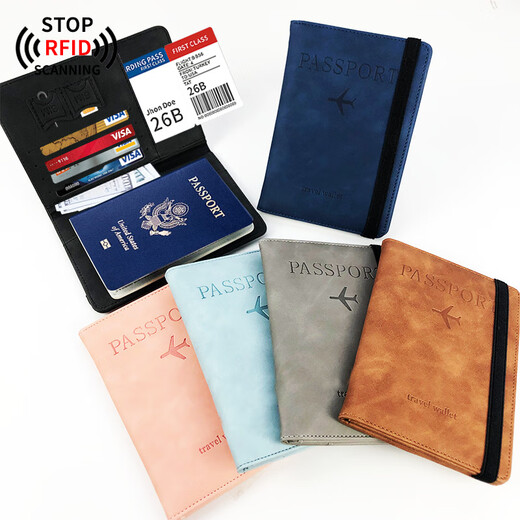 RFID PASSPORT BAG PU Leder Multifunktion können SIM-Karten-ID-Vorhautabdeckung Passport-Clip-Reisetasche schwarz ** 22,5 15 2 cm halten