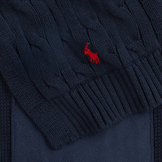 Polo Ralph Lauren Boys and Girls 25th Autumn Cable Knitted Scarf RL43466 410-Dark Blue L/XL