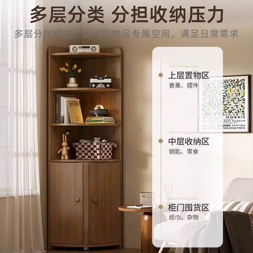 Yusenyi Custom Corner Cabinet Eck Dreieck Dreieck Rack Wohnzimmer Schrank Ablage Schlafzimmer Ecke Aufbewahrung Seitenschrank Schranktür 15150 cm Helen Grey
