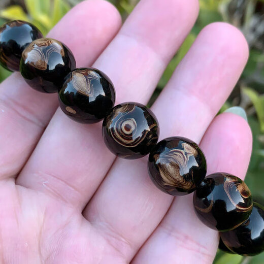 QIWN海柳手串生日礼品送情侣男生圆珠佛珠收藏级鬼脸纹14mm 型号：4A14126 鬼脸纹 14mm