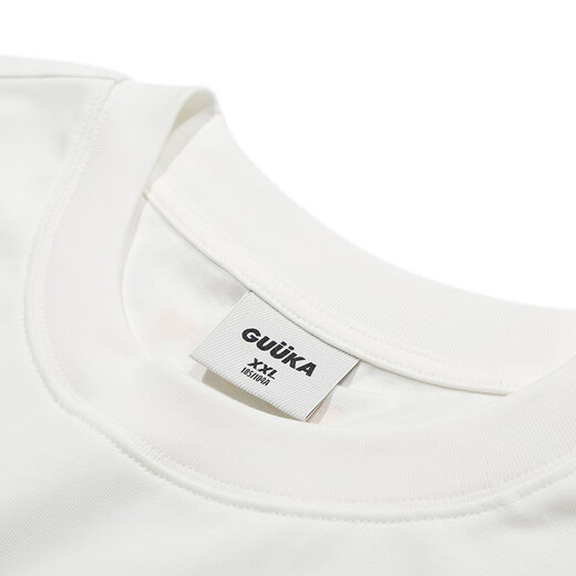 Guyuka (Guuka) Trendy T-Shirt für Männer kurzärmeliges Paar Outfit Sommer 2025 Neues Kleider Bottoming-Hemd halbe Ärmel Casual Style White F6628 S
