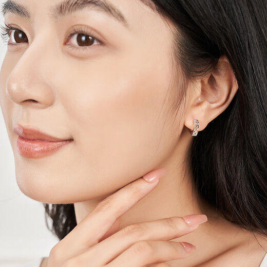 Ming brand jewelry platinum Pt950 white gold earrings gift for women BFH0129 platinum earrings about 3.14 grams