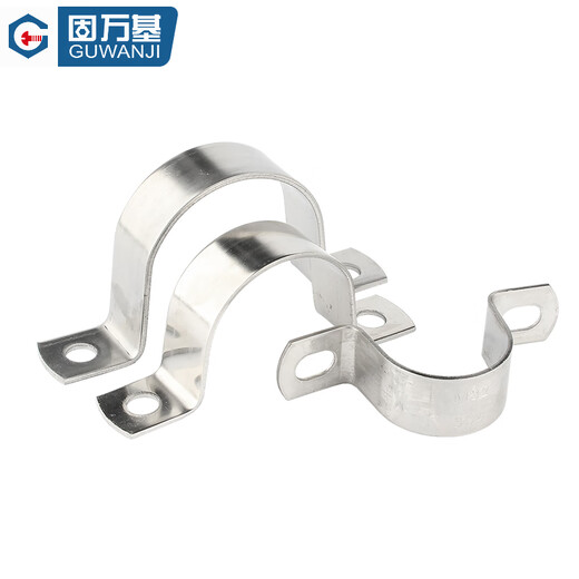 GUWANJI stainless steel U-shaped pipe clamp, riding pipe hoop bracket, pipe buckle, hose hoop, water pipe clamp buckle, 304 thin section, M12, 100 pcs/pack