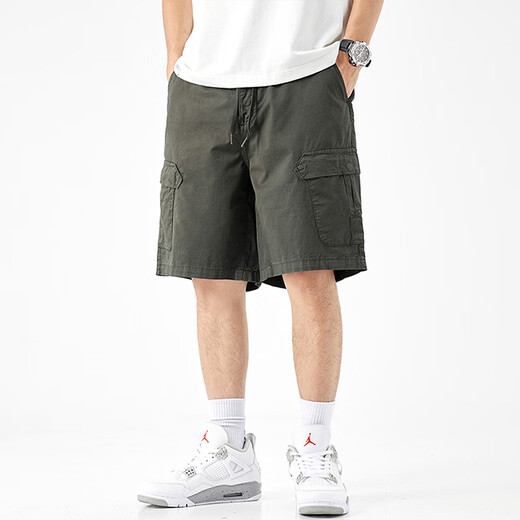 Mark Wafi Workswear Shorts décontractés pour hommes tendus de pantalon à la mode et pantalon American Retro Retro 5 points 1656 noir 31