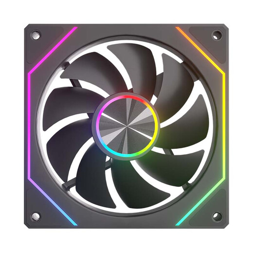 动力火车（PowerTrain）棱镜8 PRO机箱风扇12CM台式电脑ARGB神光同步主机散热风冷 无限镜灯效 黑色正叶