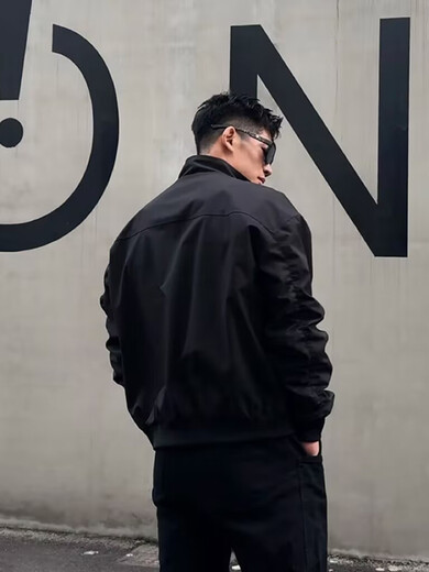 Muwei American style stand-up collar handsome jacket men's autumn and winter coach flight assault top thickened quilted warm jacket black 90% of buyers choose XL recommended 130-150Jin Jin equals 0.5 kg