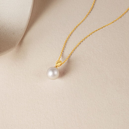 Saturday blessing yellow 18K gold pearl pendant girl birthday gift X0411333 yellow 18K gold without chain
