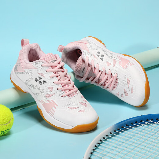 He Jiagong badminton shoes for men and women with wide last new non-slip tennis shoes sports shoes Bailanhong 619 normal size 42