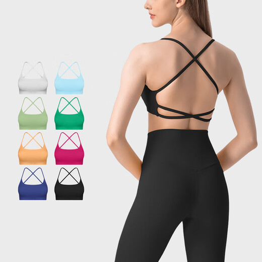 Aowansen aowansenSLIMMO sexy yoga clothes camisole women's professional Pilates training bra shock-proof sports bra matching shorts - black M size (recommended 101-115Jin Jin equals 0.5 kg)