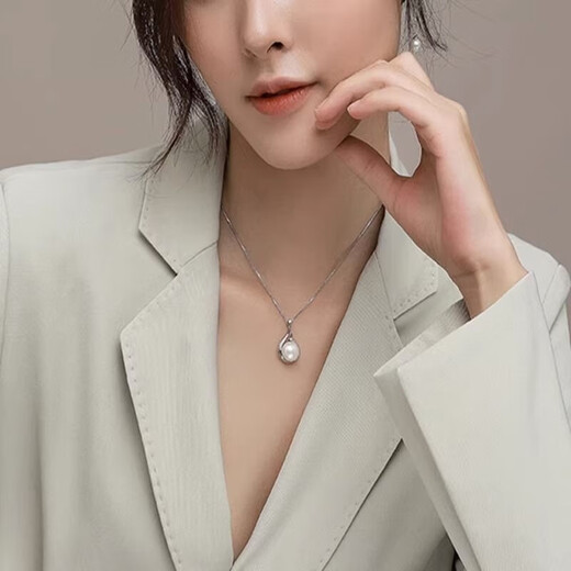 KZD Old Phoenix Pure Silver 9999 Pearl Necklace Pendant Neck Jewelry as a Birthday Gift for My Girlfriend’s Mom Pure Silver Pearl Chain Set 6.26g Comes with Counter Original Gift Box Packaging+