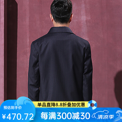 Hongdu Jacket Men's Wool Jacket Thin Lapel Middle-aged Men's Fall Style JN5383-1 M 170/88M