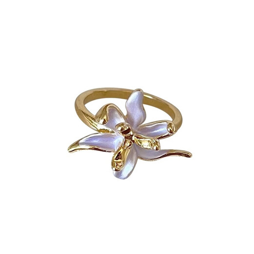 Französischer Iris Violet Emaille Öldrop Zirkonring für Frauen leichte Luxus Nische High-End-Index Finger Ring Neues Produkt J3271