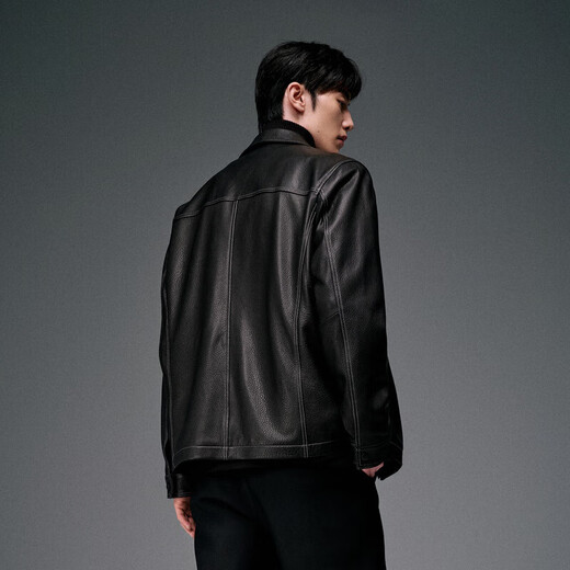 PeaceBird Men's Clothing [Jacket de cuero real] Chaqueta para hombres Top informal de invierno