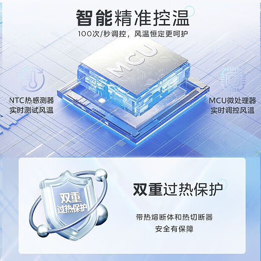 Midea hair dryer negative ion high-speed high-power hair dryer home quick-drying high wind constant temperature hair care blowing hair does not hurt the hair barber shop hair salon special hair dryer