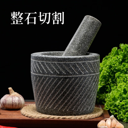 Fantasy large handmade original stone garlic press natural household stone mortar jar grinder garlic peeler garlic press garlic mortar large handmade cylinder type carved with stone hammer
