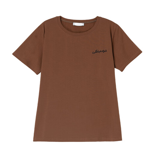 Gioio mittlere Mutter mit purem Baumwoll-T-Shirt für Frauen im Sommer kurzärmelig lose Sweatshirt Plus Size Damen mittleren und älterer runder Hals brauner Top White [KSP-9896] 3xl geeignet für 145-160jin [Jin entspricht 0,5 kg]