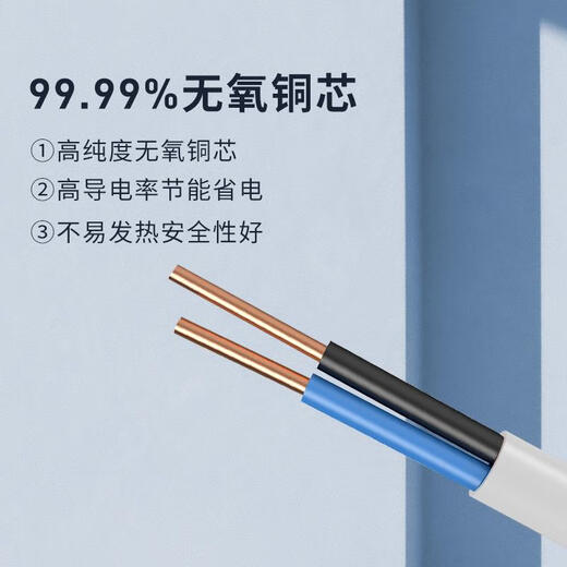正泰（CHNT）国标铜芯电线15254平方BVVB护套线 BVVB-2*6白(100米_卷) 1cm_1排_1AWG