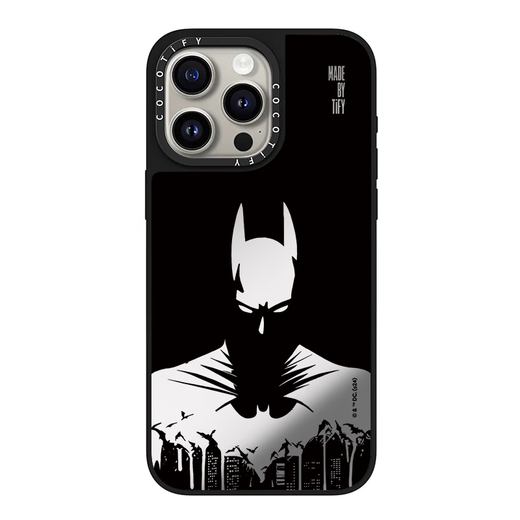 C-HOME CO-EXPORTADA PARA iPhone Apple 16Promax Case de teléfono 11/16Plus/13 Batman Caracter 14 Case [CS#13791 Etiqueta de Batman] Genuine Silver Mirror iPhone 16 Pro Max