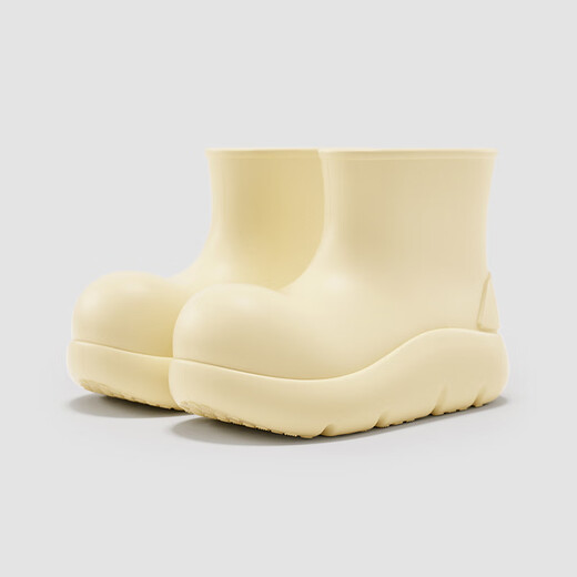 
BEYS clown shoes and short boots for women 2025 new popular thick-soled high-rise rain boots for women sand color 37