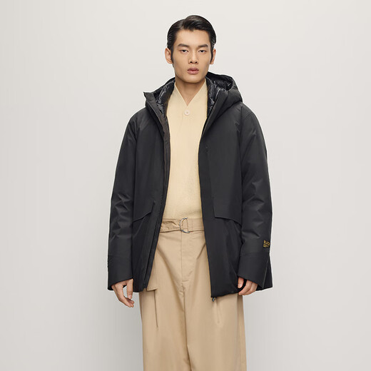 Govan Wind Shell 5.0 Black Gold Gänsedaunenjacke 5 Punkte Outdoor 25. Herbst und Winter Neue Herren Business Commuting Daunenjacke Schwarz L