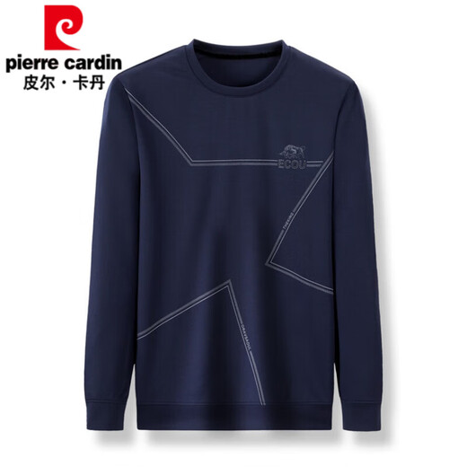 Pierre Cardin Mulberry Silk Camiseta de manga larga Swein Sweet Sweet Sweetshirt Sweins Men's Spring and Autumn Tops Nueva camiseta de camiseta de moda Tamisa de mediana edad T Black 677 Spring y Autumn Style M 165 (100Jin [Jin iguala 0.5 kg] -120Jin [Jin equivale a 0.5 kg]))