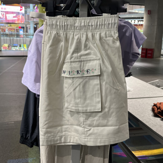 耐克（NIKE）运动裤女裤夏季新款休闲裤梭织透气宽松训练短裤DM6248-100 IH9273-047珍珠灰 M