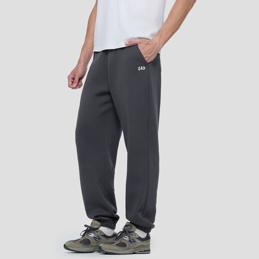 Gap Men's 2025 Autumn New Offset LOGO Elastic Waist Loose Fleece Sweatpants Leg Pants 786421